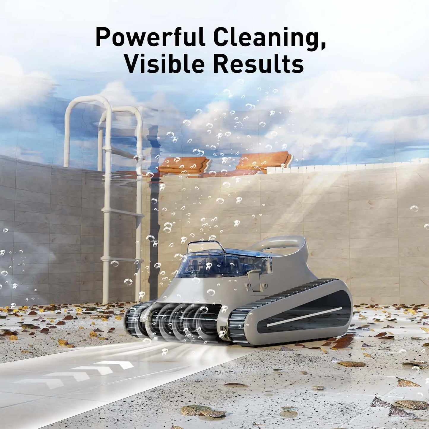 Robotzwembadstofzuiger – Zwembadrobot – Draadloze Poolcleaner – Automatische Zwembadreiniger – 210 Min Batterij – Krachtige 180W Motor - Donkergrijs