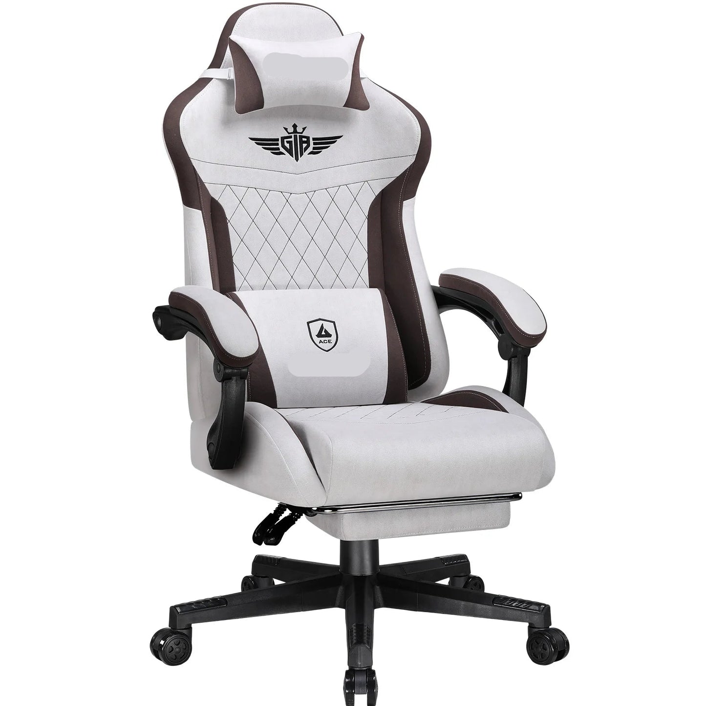 Ergonomische Bureaustoel – Gamingstoel – Kantoorbureau Stoel – Comfortabele Stoel – Verstelbare Rugleuning – Ademend Stof – Voetensteun - Bruin