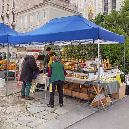 Tuinpaviljoen - Pop-Up Luifeltent – Overkapping – Tent – Luifel – Vouwtent – Waterdicht 420D Oxford – Verstelbare Hoogte 222-240cm - Blauw