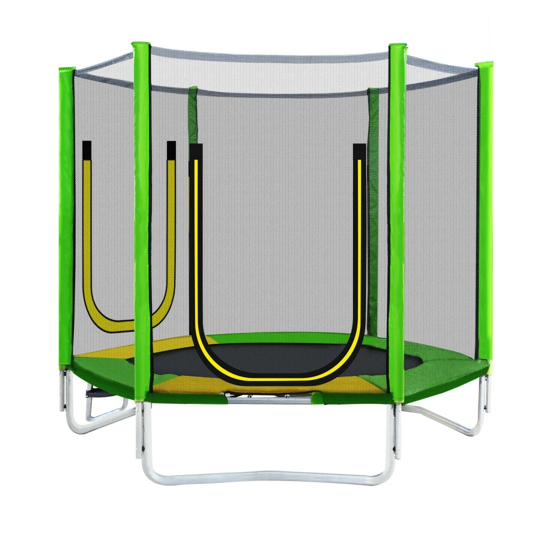 3-in-1 Speelset – Klimtoestel – Trampoline – Glijbaan – Veiligheidsnet – Belastbaar Tot 100 Kg – Weerbestendig - 293 x 213 x  204 cm