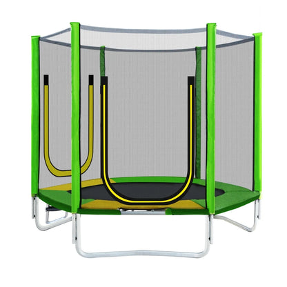 3-in-1 Speelset – Klimtoestel – Trampoline – Glijbaan – Veiligheidsnet – Belastbaar Tot 100 Kg – Weerbestendig - 293 x 213 x  204 cm