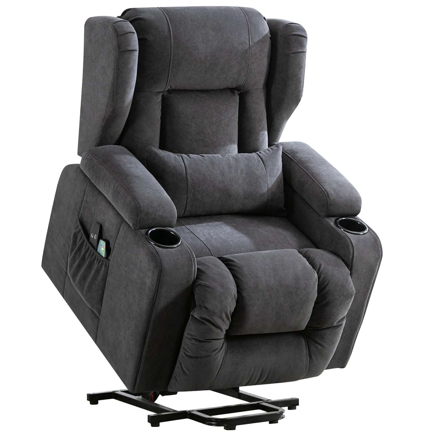Sta op stoel – Relaxfauteuil – Massagefauteuil – Elektrische stoel – TV stoel – Flanellen bekleding – Verstelbare rugleuning 45° tot 160°