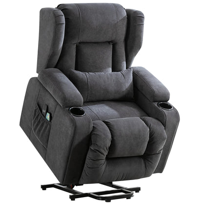 Sta op stoel – Relaxfauteuil – Massagefauteuil – Elektrische stoel – TV stoel – Flanellen bekleding – Verstelbare rugleuning 45° tot 160°