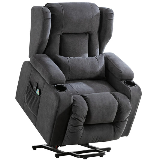 Sta op stoel – Relaxfauteuil – Massagefauteuil – Elektrische stoel – TV stoel – Flanellen bekleding – Verstelbare rugleuning 45° tot 160°
