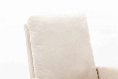 Schommelstoel – Schommelstoel Met Kussen – Relaxstoel – Houten Stoel – Ergonomisch Ontwerp – Hoog Rugleuning – Linnen Kussen - 68.98 x 94 x 100.84 cm - Beige