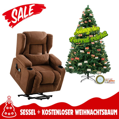 Relaxfauteuil en Kunstkerstboom Set – Relaxstoel – TV Fauteuil – Lounge Stoel – Verstelbare Fauteuil – Hoogwaardig Schuim – Vlamvertragende PVC Kerstboom