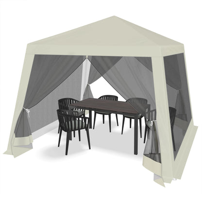 Tuinpaviljoen - met Muskietennet – Partytent - 3x3m - Kap - Waterdichte - Partytent - met Gaaswanden – Pergola voor Terras - Tuin of Feestjes Buiten - Beige
