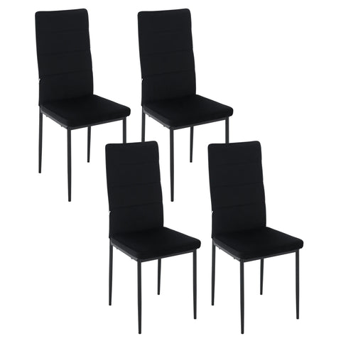 Chair - Dining room chairs - Dining room chairs set of 4 - Modern dining room chair with high backrest - Velvet chair - 150kg - Velvet dark gray