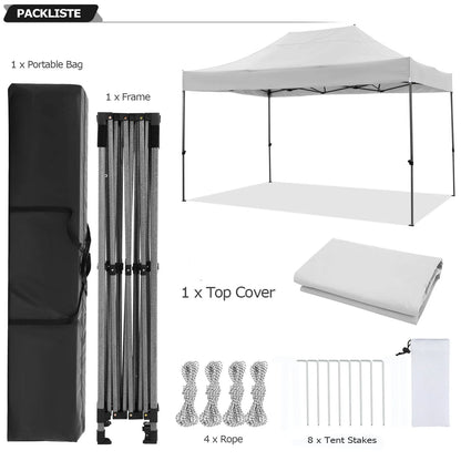Vouwpaviljoen – Partytent – Vouwtent – Schaduwdoek – Tuinkamer – 3 X 4,5 Meter – Waterdicht 420D Oxford - Zwart