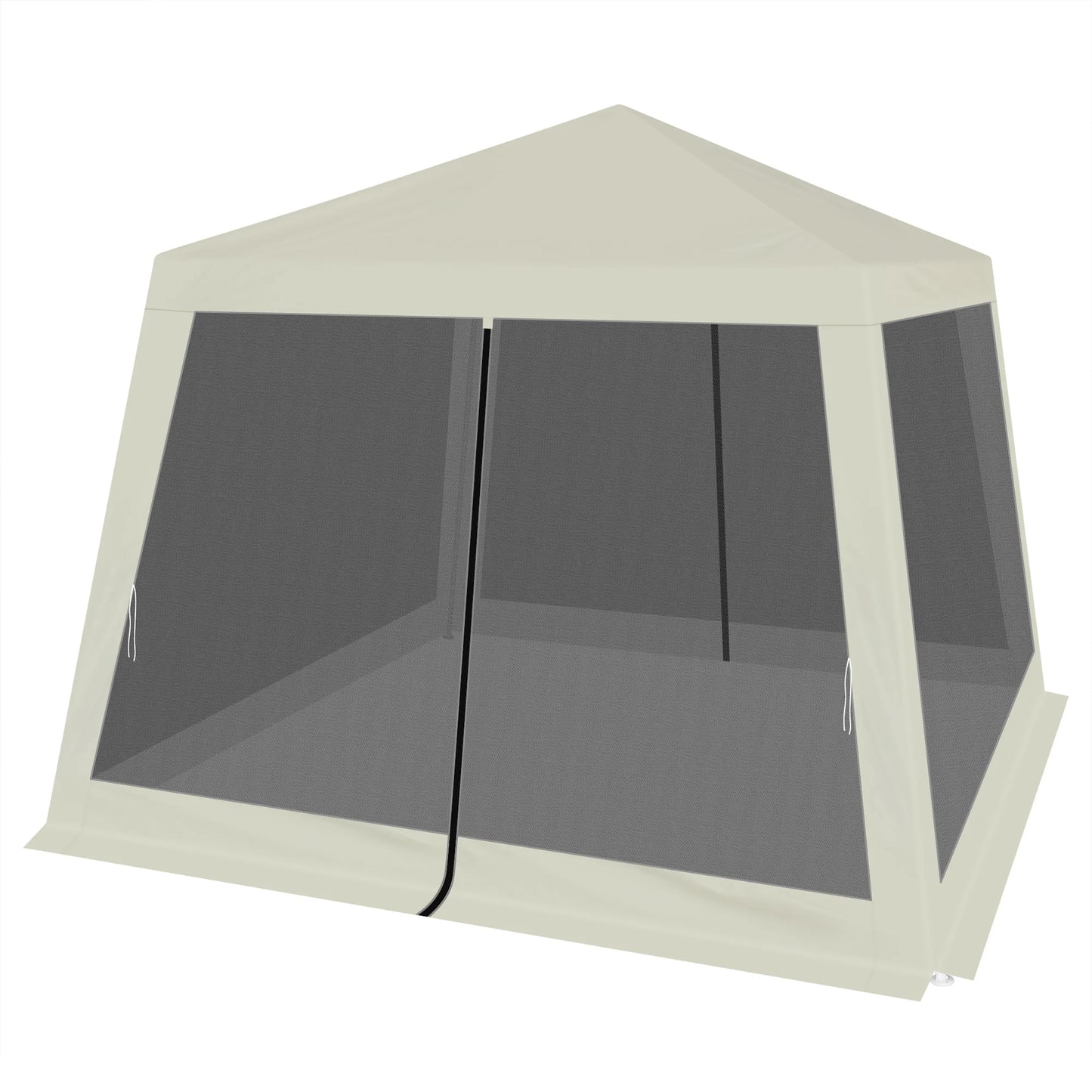 Tuinpaviljoen - met Muskietennet – Partytent - 3x3m - Kap - Waterdichte - Partytent - met Gaaswanden – Pergola voor Terras - Tuin of Feestjes Buiten - Beige