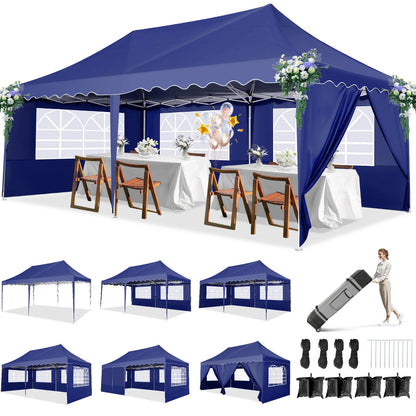 Tuinpaviljoen – Tuinoverkapping – Partytent – Buitenverblijf – Overkapping – Roestvrij Stalen Frame – Waterdicht Oxford Doek - 3 x 6 Meter - Donkerblauw