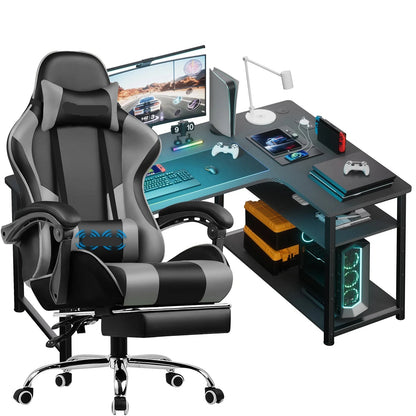Gamestoel – Gamingstoel – Bureaustoel – Racingstoel – Office Chair – Verstelbare zithoogte en rugleuning – 360° Draaibaar met geruisloze wieltjes