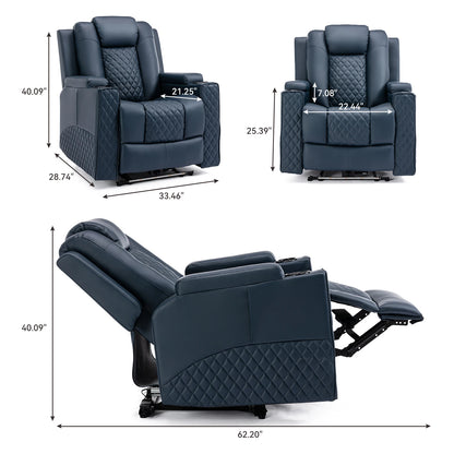 Elektrische Relaxstoel - Relaxstoelen - Massagestoel - Loungestoel - met Massagefunctie - en LED - Verstelbare TV Stoel - Loungebank - voor Woonkamer of Slaapkamer – Kunstleer - Rood