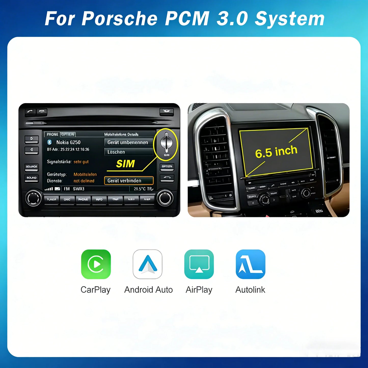 Wireless CarPlay Android Auto For Porsche Boxster 911 Macan Cayman Cayenne Panamera PCM 3.0 PCM 3.1 With BT MirrorLink Module