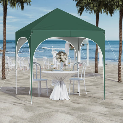 Opvouwbare Partytent - Easy up Partytent - Pop-up Paviljoen - 2x2m - Verstelbare Hoogte - Zijwanden - Waterdicht - UV - Bescherming - Buiten - Beige