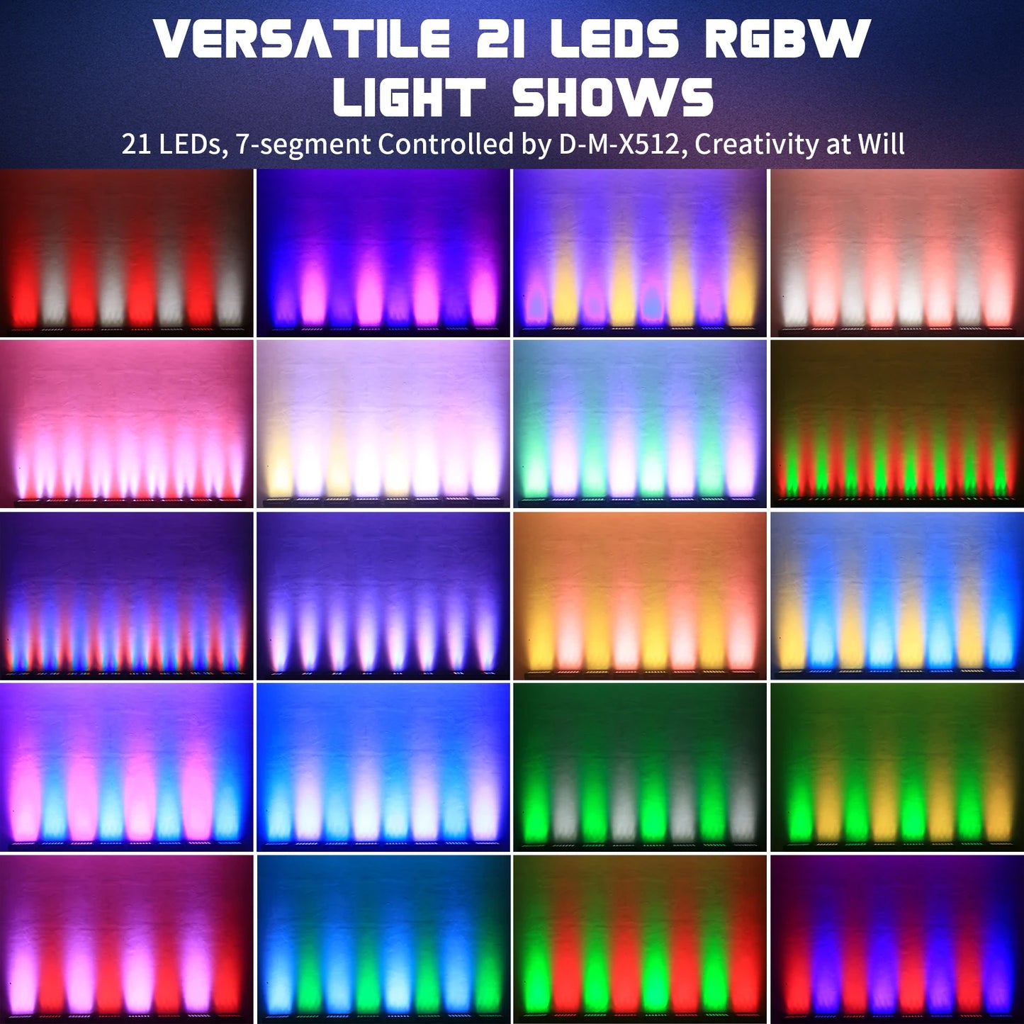 LED Wall Washer – RGBW LED Lamp – Uplight – Stagedecoratie – Feestverlichting – 2 Stuks – 315W Vermogen – DMX512 Stuurbaar