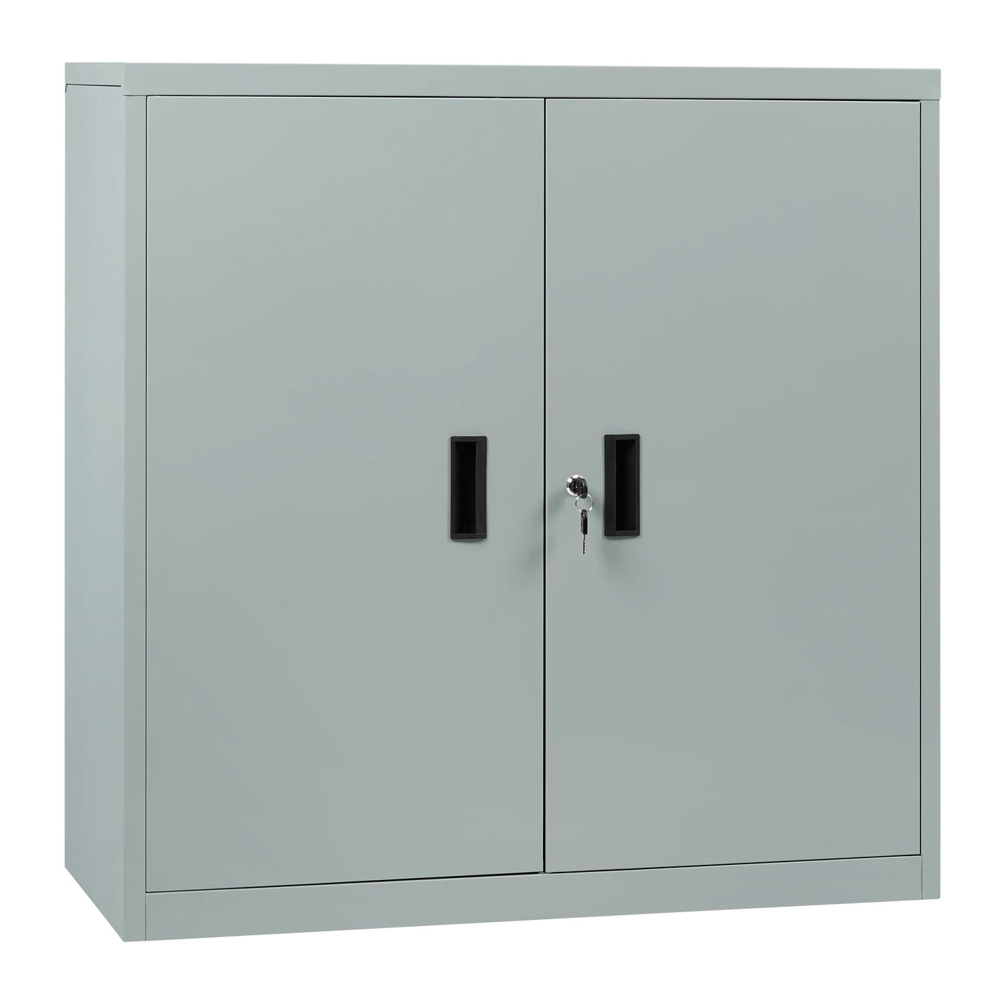 Metalen Archiefkast - met Slot – Kantoor - Garage - Muur - Verstelbare Legplank - voor Documenten - Printer - Gereedschap – 90x92x40cm – Grijs