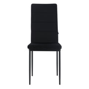 Chair - Dining room chairs - Dining room chairs set of 4 - Modern dining room chair with high backrest - Velvet chair - 150kg - Black leather