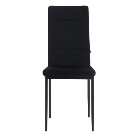 Chair - Dining room chairs - Dining room chairs set of 4 - Modern dining room chair with high backrest - Velvet chair - 150kg - Black leather