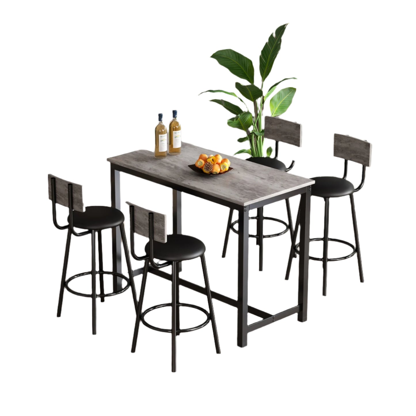 Eettafelset – Eethoek – Stoelen Met Tafel – Compacte Eetkamer – Velvet Bekleding – Metalen Pooten – 120x60 cm