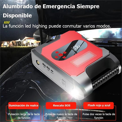 Jumpstarter - Jumpstarter for Car - 12V - 6000A - Starting Device for Car - Jumpstarter with Powerbank - Standard Jumpstarter - Black