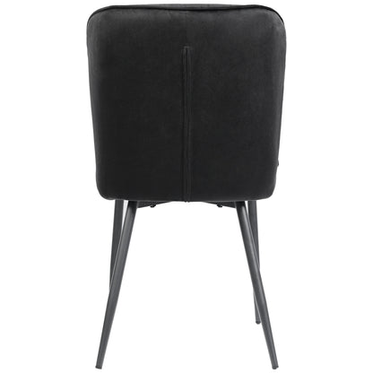 Eetkamerstoel – Set van 4 - Stoel Voor Eetkamer – Bureaustoel – Extra Zitplaats – Metalen Frame – Fluwelen Bekleding – Hoge Dichtheid Schuim - Zwart