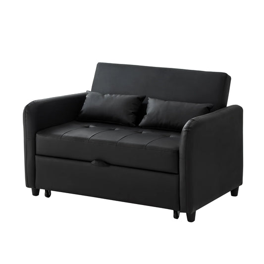 Slaapbank – Bedbank – Klapbank – Logeerbed – Ruimtebesparend – Verstelbare Rugleuning – Synthetisch Leder