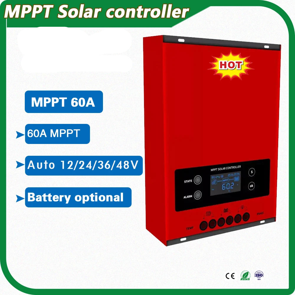 MPPT Solar Laadregelaar – Zonnepaneel Regelaar – Solar Charger – Zonnelaadregelaar – 60A Laadstroom – Max 150V Ingangsspanning