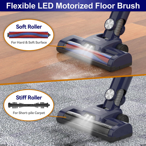 Cordless Stick Vacuum Cleaner - Stick Vacuum Cleaner - Vacuum Cleaner - Cordless Stick Vacuum Cleaner - Powerful Suction - 15 Kpa - 6-in-1 vacuum cleaner - 140W - Black