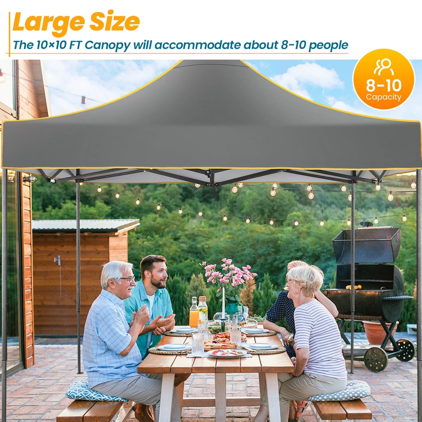 Tuinpaviljoen – Partytent – Opvouwbare Tuinfeesttent – Overkapping – Feesttent – 3x3 Meter – Water- En UV-Bestendig - Grijs