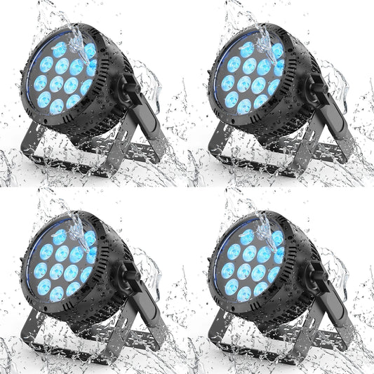 LED Par Light – Podiumverlichting – DJ Licht – LED Wash Light – Stroboscoop – Waterdicht IP65 – 14x15W RGBW LED – DMX512 Besturing – EU Plug 4PCS