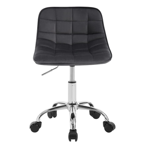 Chair - Office Chair - Dining Chairs - Adjustable Height - Comfortable - Backrest - 360° Rotation - Office - Make-up - Dark Gray Velvet