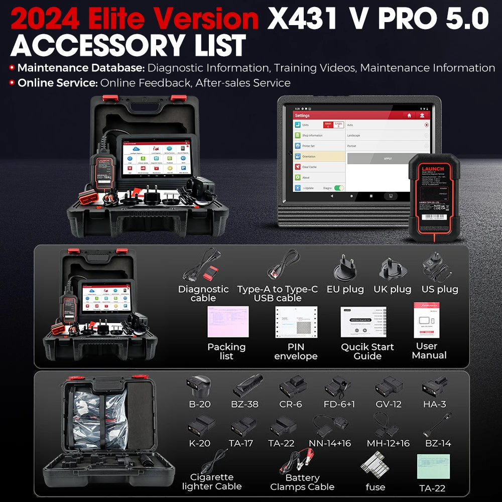 OBD2 Scanner – Autodiagnoseapparaat – Diagnosetool – Foutcodelezer – ECU Programmer – Ondersteuning CAN FD & DOIP – 7 Inch Scherm – Bidirectionele Testfunctie