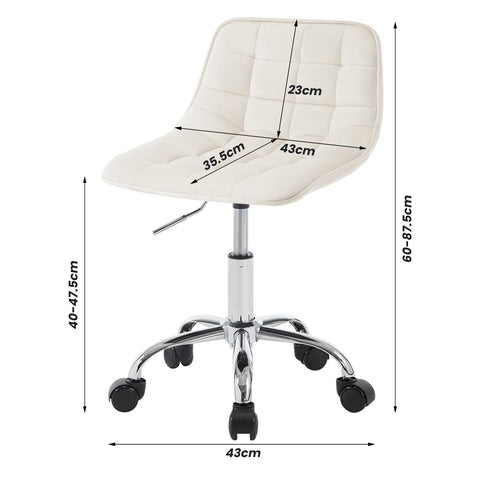 Chair - Office Chair - Dining Chairs - Adjustable Height - Comfortable - Backrest - 360° Rotation - Office - Make-up - Dark Gray Velvet