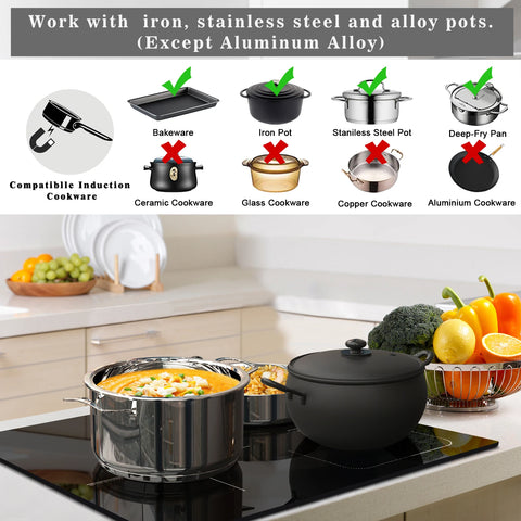 Inductie kookplaat - Induction Hob - Induction Cook Top - Inductie Fornuis - Elektrische Brander - 3-pits met Flexzone - Touch Control - Timer - Boost - Veiligheidsslot - 6800W - Zwart