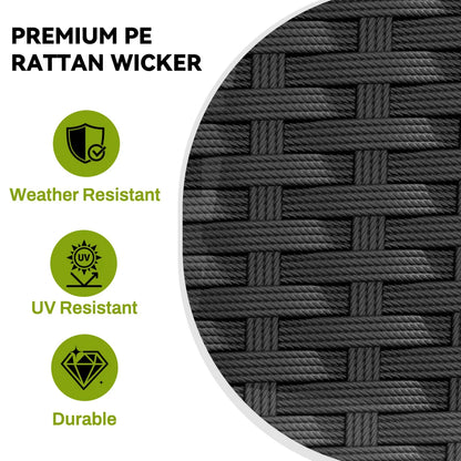 Tuinmeubelset – Loungeset – Rattan Set – Tuinbank – Weerbestendig – 6 Cm Kussens – Gehard Glas - QUORE