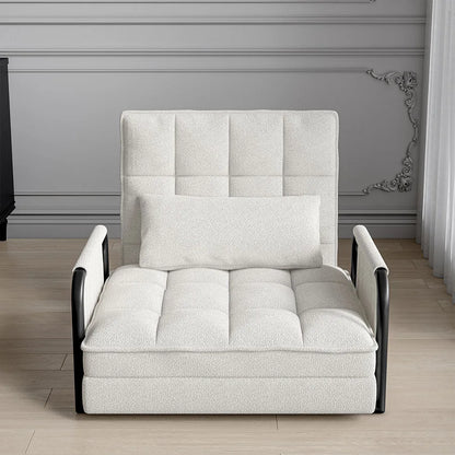 Zitzakbed – Zitzakstoel – Vloerbed – Slaapbank – Bank – Opvouwbaar – Verstelbare Rugleuning – Zijzakken – Beige