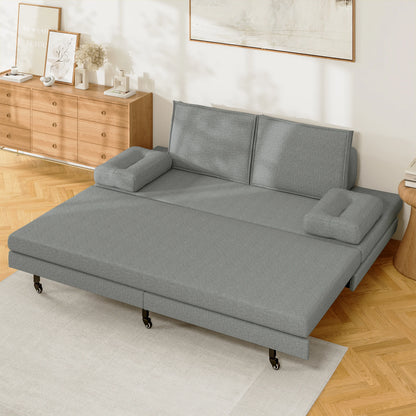 Slaapbank – Bedbank – Zitslaapbank – Sofa Bed – 2-Zits – Verstelbare Rugleuning – Duurzaam Houten Frame