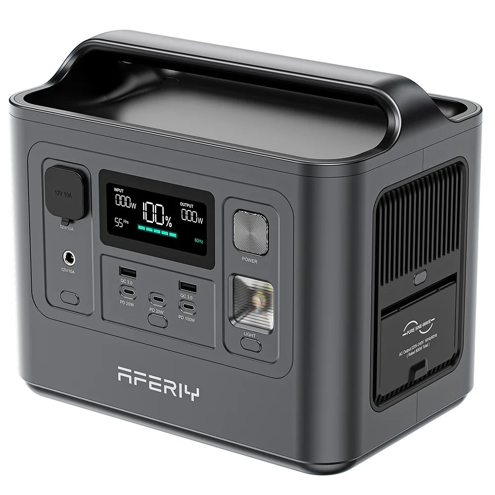 AFERIY P010 Portable Power Station, 800W 512Wh Outdoor Generator, 3500+ Cycles LiFePO₄ Battery, 8 Outputs, 1.5H Full Charge