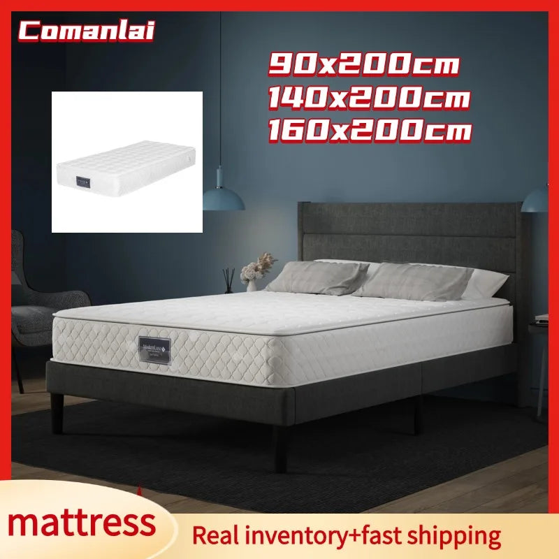 Comanlai Spring Mattress,90/140/160 x 200 cm,Single Mattress, Quiet Mattress with Breathable Fabric,25 cm Height