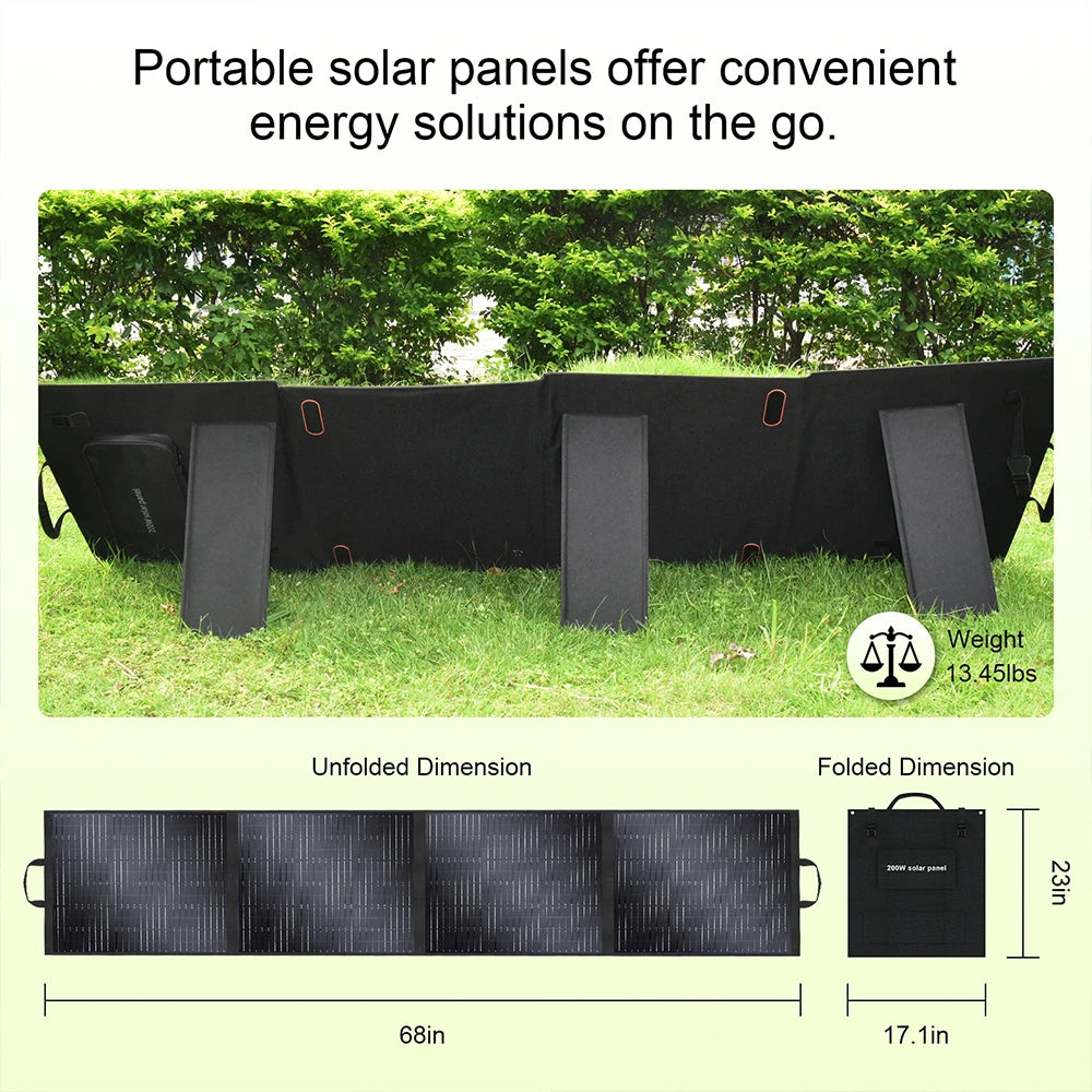 Opvouwbare Zonnepanelen – Draagbare Zonnepanelen – Camping Zonnepaneel – Solar Paneel – 200 Watt – Lichtgewicht – Weerbestendig