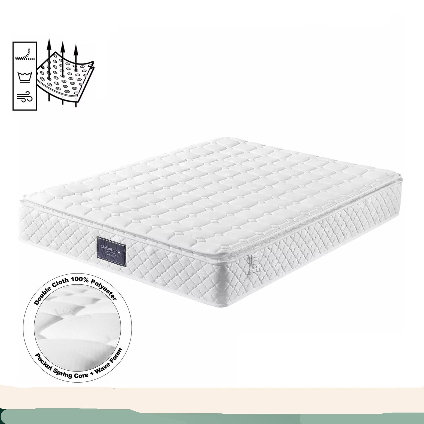 Matras – Pocketveringmatras – Koudschuimmatras – 7-Zones Matras – Duurzaam Matras – 720 Pocketveren – Stevigheid H3