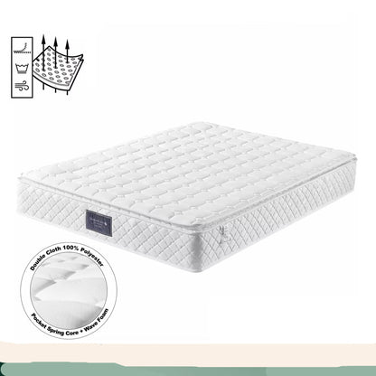 Matras – Pocketveringmatras – Koudschuimmatras – 7-Zones Matras – Duurzaam Matras – 720 Pocketveren – Stevigheid H3