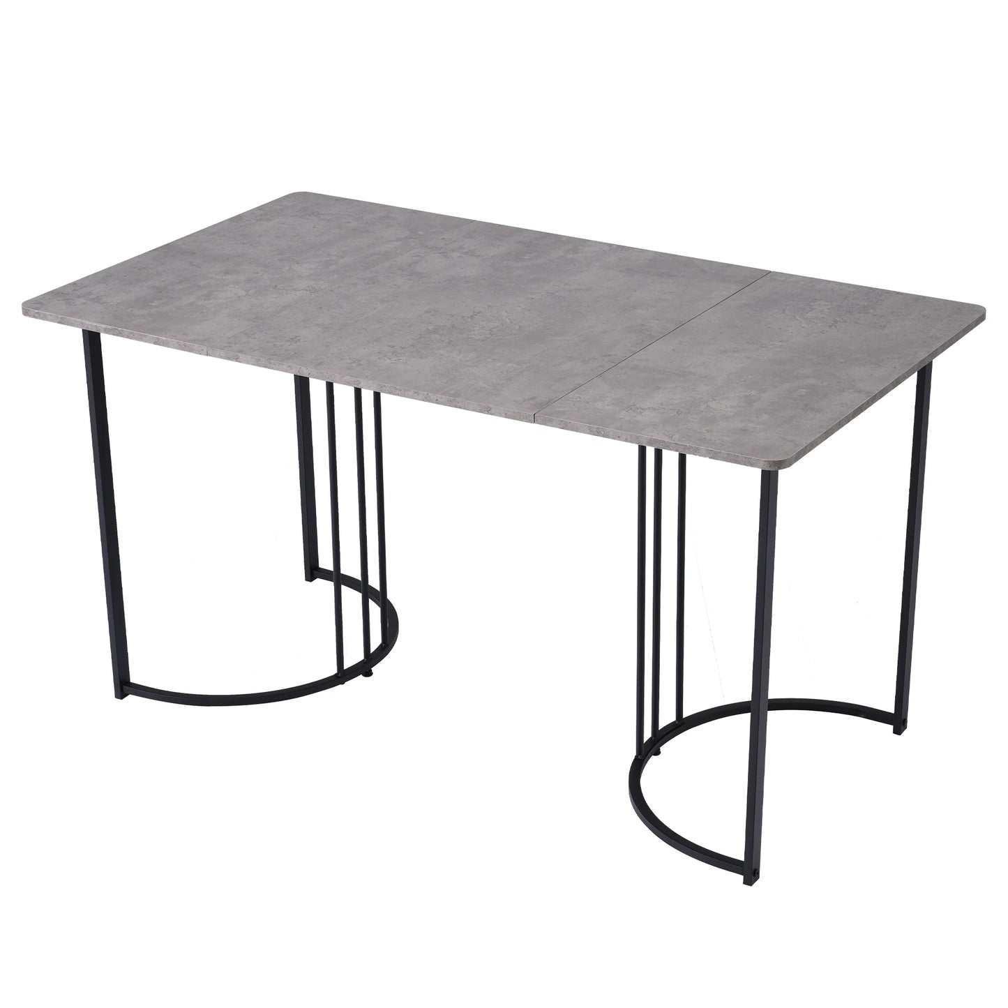 Eettafel – Tafel – Werktafel – Hobbytafel – Rechthoekige Tafel – Marmerpatroon – Verstelbare Poot - Grijs