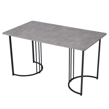Eettafel – Tafel – Werktafel – Hobbytafel – Rechthoekige Tafel – Marmerpatroon – Verstelbare Poot - Grijs