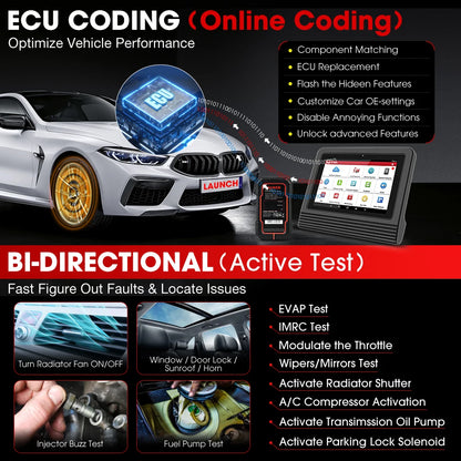 OBD2 Scanner – Autodiagnoseapparaat – Diagnosetool – Foutcodelezer – ECU Programmer – Ondersteuning CAN FD & DOIP – 7 Inch Scherm – Bidirectionele Testfunctie