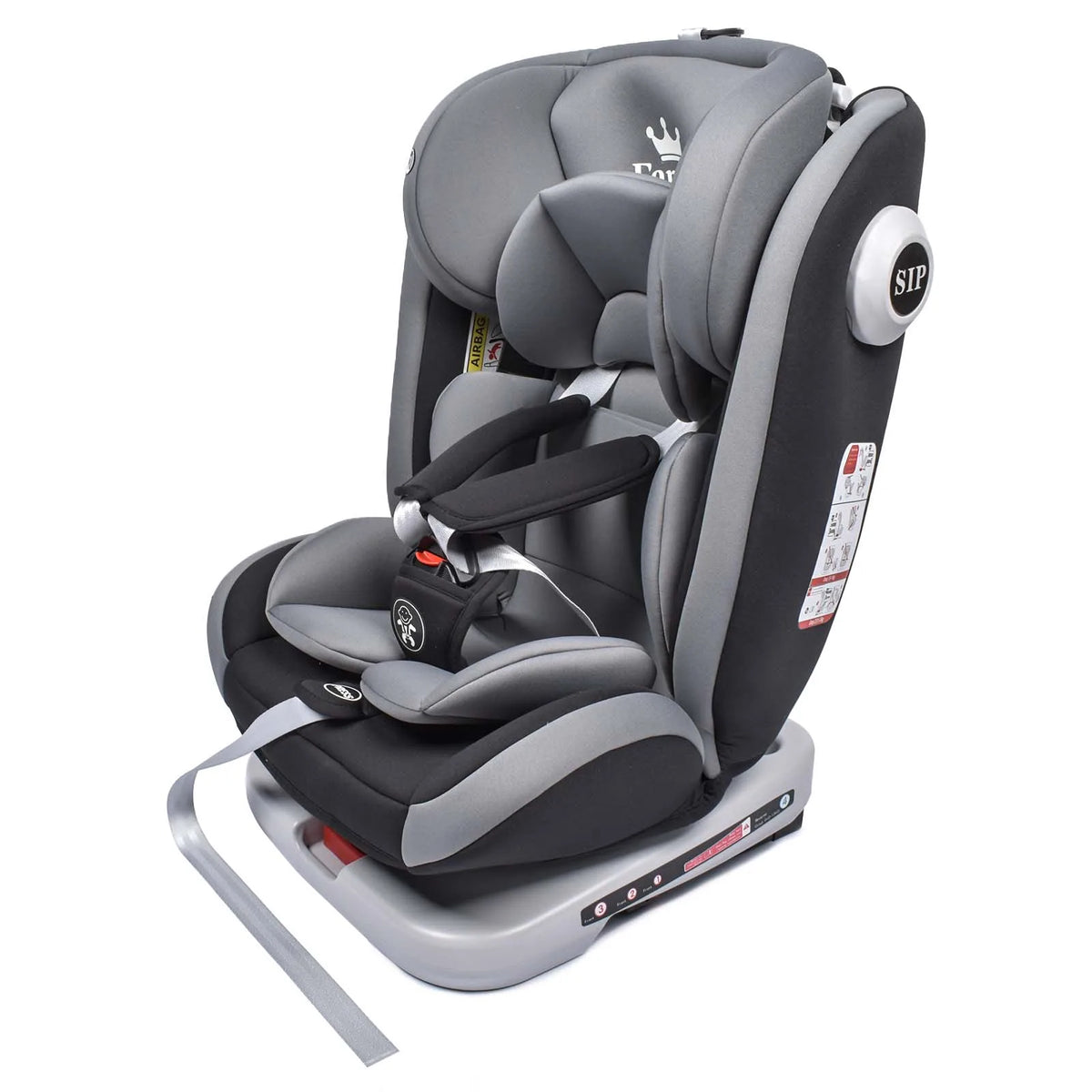 Baby Autostoel - Baby-Autostoeltje - Baby Autostoel Draaibaar - Autostoel - 360° Draaibaar - 5-punts veiligheidsgordel - Kinderautostoel - 9-36kg - 0-12 Years - Grijs