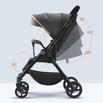 Kinderwagen – Wandelwagen - Babywagen – Inklapbaar - Compacte Baby Kinderwagen - Ultraleichte - Comfortabel - Veilig – Schokabsorptie - Grijs