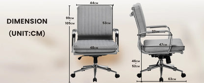 Bureaustoel – Ergonomische Bureaustoel – Werkstoel – Kantoorstoel – Stoel Met Ademend Textiel – In Hoogte Verstelbaar – Schommelbaar Tot 130° - 49 x 49 x 105 cm - Grijs - QUORE