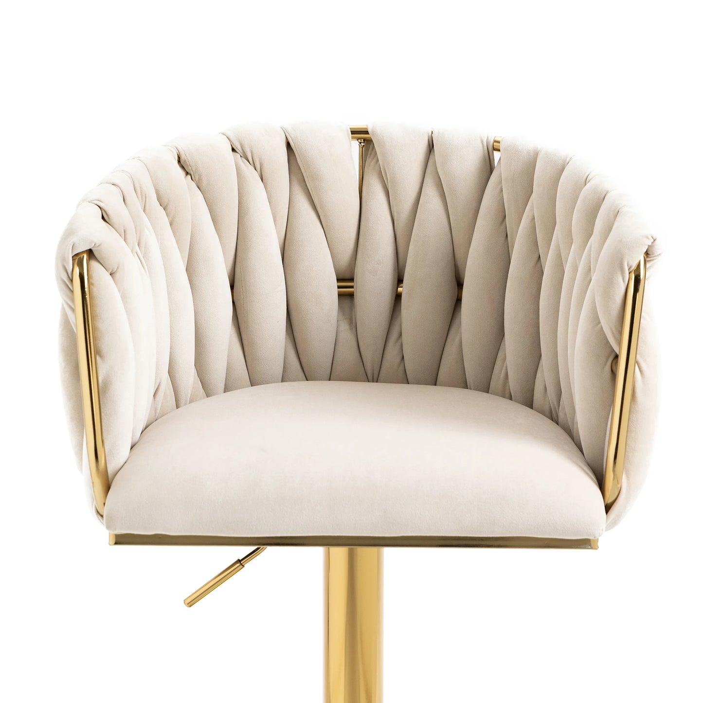 Barstoel – Barkruk – Keukenstoel – Caféstoel – Verstelbaar Van 63 Tot 87 Cm – 360° Draaibaar - Beige - QUORE
